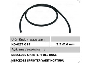 3.20 X 2.60 mm Mercedes Sprinter Yakıt Hortumu